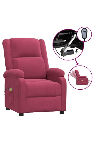 Concept Ηλεκτρική ανακλινόμενη πολυθρόνα μασάζ, κόκκινο κρασί, ύφασμα