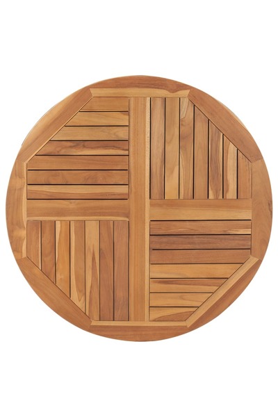 Concept Blat de masă rotund, 90 cm, lemn masiv de tec, 2,5 cm