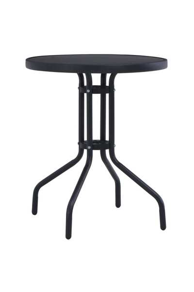 Concept Τραπέζι κήπου, μαύρο, 80 cm, ατσάλι και γυαλί