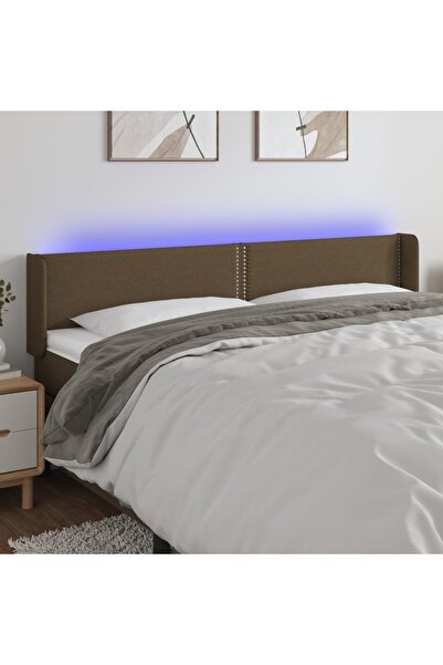 Concept Κεφαλάρι LED, σκούρο καφέ, 183x16x78/88 cm, ύφασμα