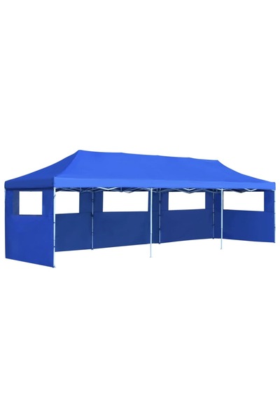 Concept Cort petrecere pliabil cu 5 pereți laterali, albastru, 3 x 9 m
