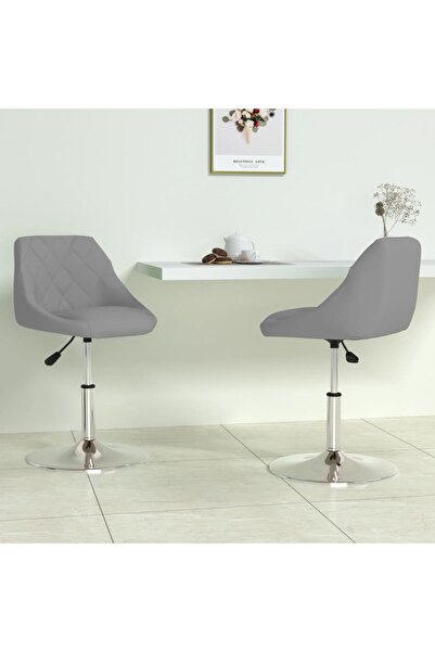 Concept Περιστρεφόμενες καρέκλες κουζίνας, 2 τεμ., ανοιχτό γκρι, Βελούδο