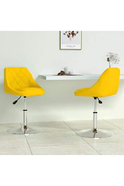 Concept Scaune de bucătărie pivotante, 2 buc., galben muștar, catifea