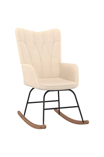 Concept Κουνιστή πολυθρόνα, κρεμ, ύφασμα