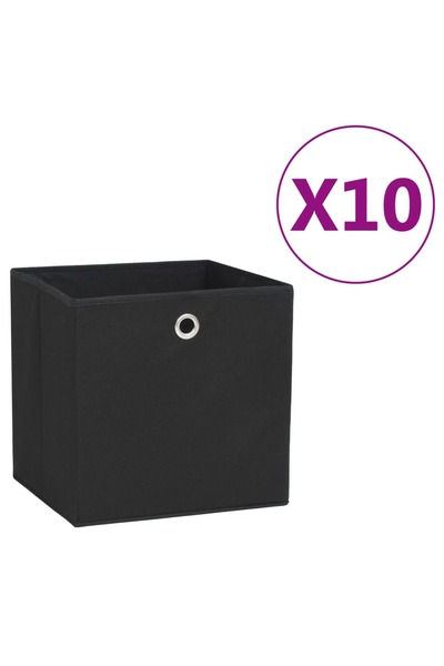 Concept Κουτιά αποθήκευσης, 10 τεμ., μαύρα, 28x28x28 cm, μη υφασμένο υλικό