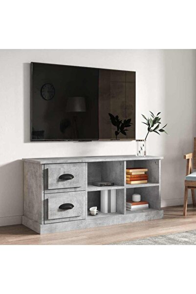 Concept Comodă TV, gri beton, 102x35,5x47,5 cm, lemn prelucrat