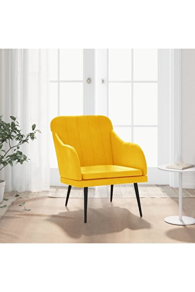 Concept Πολυθρόνα, κίτρινη, 63x76x80 εκ., Βελούδο