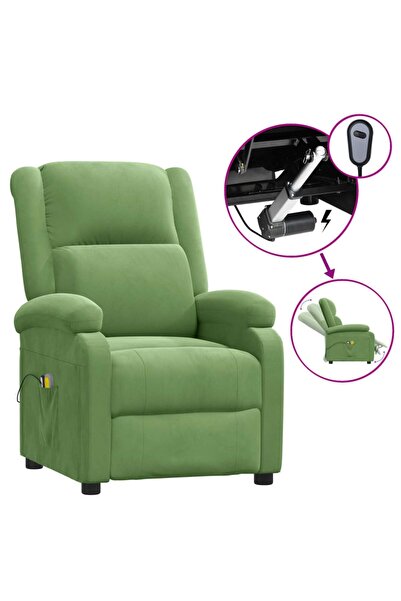 Concept Ηλεκτρική ανακλινόμενη πολυθρόνα μασάζ, ανοιχτό πράσινο, ύφασμα