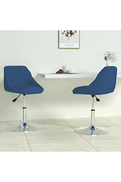Concept Scaune de bucătărie pivotante, 2 buc., albastru, catifea