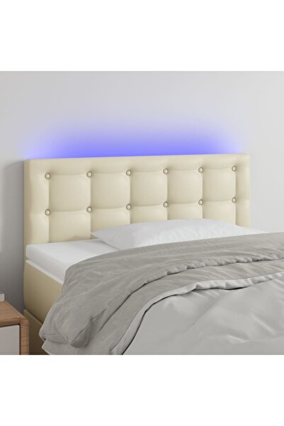 Concept Κεφαλάρι LED, κρεμ, 100x5x78/88 cm, οικολογικό Δερμάτινο