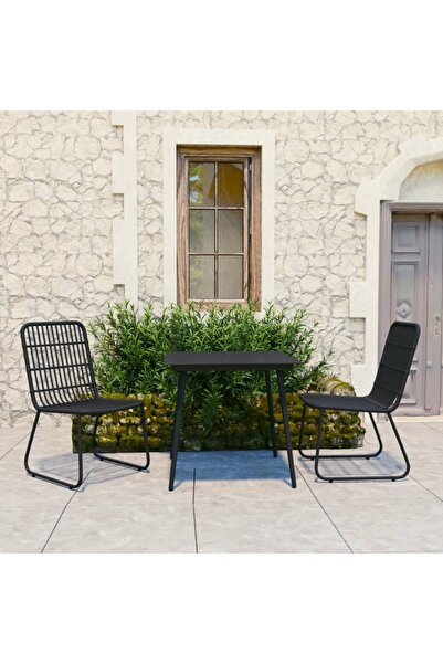 Concept Set mobilier de exterior, 3 piese, poliratan și sticlă