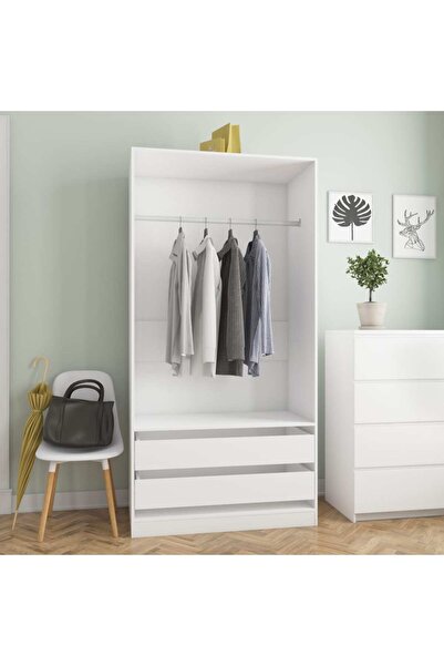 Concept Șifonier, alb, 100x50x200 cm, PAL