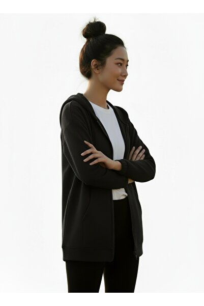 LYVEAN Zippered Three-Thread Combed Cotton Sweatshirt