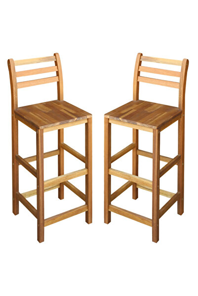 Concept Σκαμπό μπαρ, 2 τεμ., από μασίφ ξύλο ακακίας