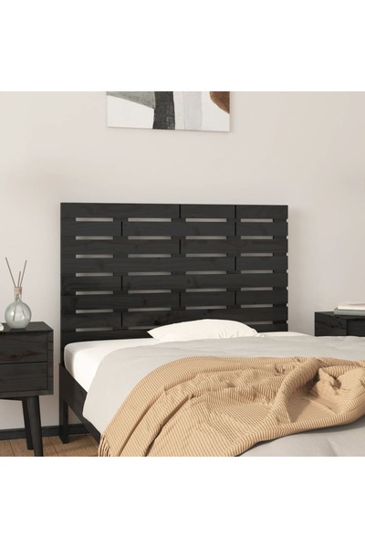 Concept Κεφαλάρι τοίχου, μαύρο, 106x3x63 cm, μασίφ ξύλο πεύκου