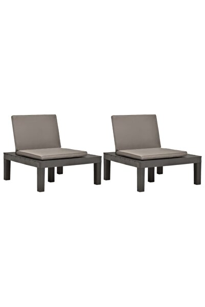 Concept Șezlonguri de grădină cu perne, 2 buc., antracit, plastic