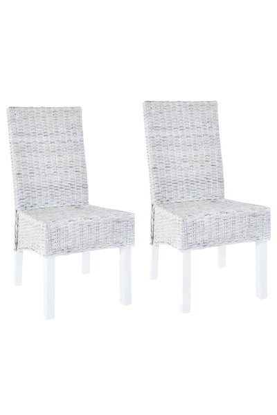 Concept Καρέκλες κουζίνας, 2 τεμάχια, ανοιχτό καφέ, Kubu rattan & μάνγκο