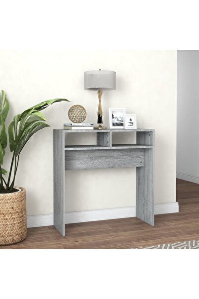 Concept Măsuță consolă, gri sonoma, 78x30x80 cm, lemn prelucrat