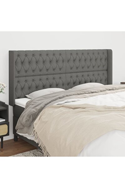 Concept Κεφαλάρι σκούρο γκρι με φτερά 183x16x118/128 cm ύφασμα