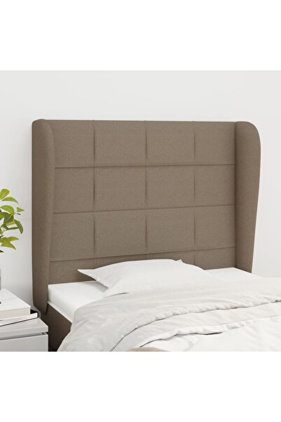 Concept Tăblie de pat cu aripioare gri taupe 83x23x118/128 cm textil