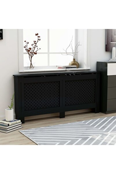 Concept Radiator cover, black, 172 x 19 x 81 cm, MDF