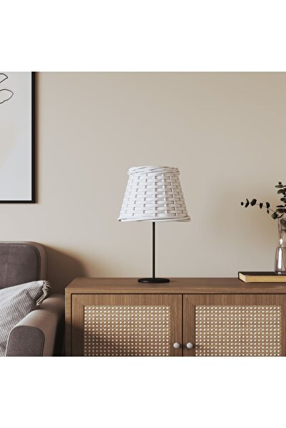 Concept Αμπαζούρ, λευκό Ø15x12 cm από ψάθα