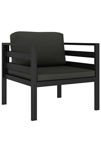 Concept Canapea de 1 persoană cu perne, antracit, aluminiu