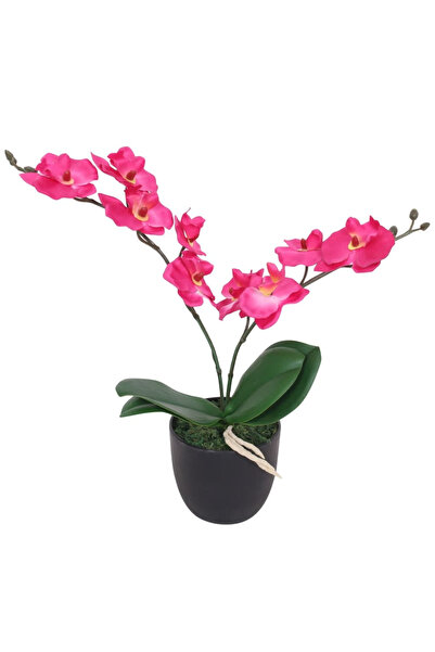 Concept Plantă artificială orhidee cu ghiveci, 30 cm, roșu