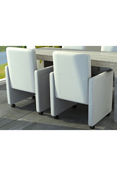 Concept Καρέκλες κουζίνας, 2 τεμ., λευκές, οικολογικό Δερμάτινο