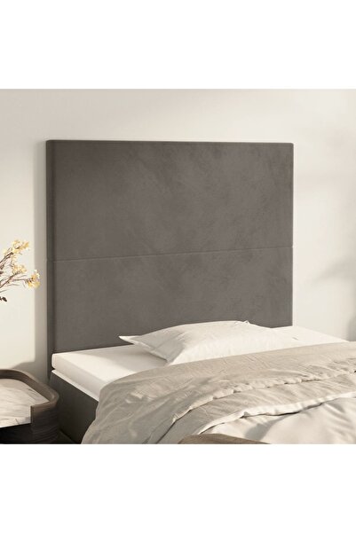 Concept Tăblii de pat, 2 buc, gri închis, 80x5x78/88 cm, catifea