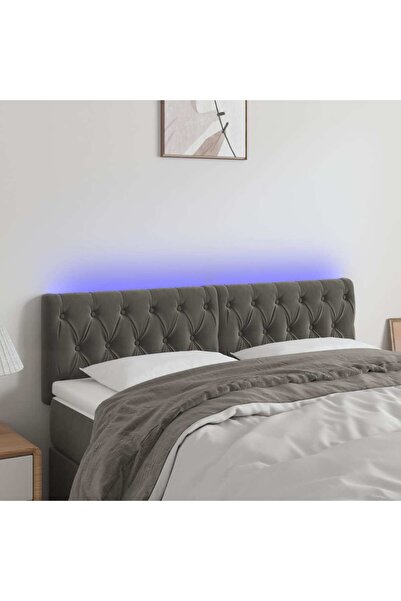 Concept Κεφαλάρι LED, σκούρο γκρι, 144x7x78/88 cm, Βελούδο