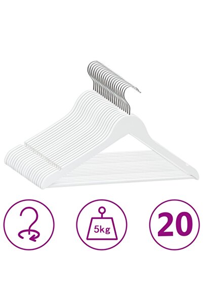 Concept Set de umerașe anti-alunecare, 20 buc., alb, lemn esență tare