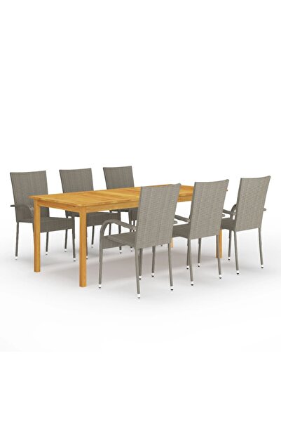 Concept Set mobilier pentru grădină, 7 piese, gri
