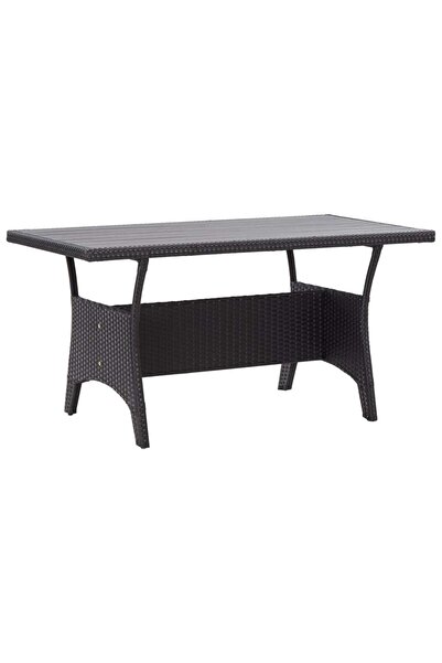 Concept Τραπέζι κήπου, μαύρο, 120x70x66 cm, πολυρατάν