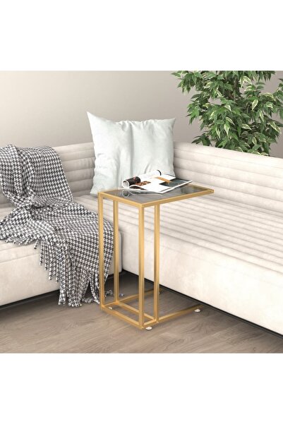 Concept Μαύρο βοηθητικό τραπεζάκι υπολογιστή 50x35x65 εκ. από διαφανές γυαλί