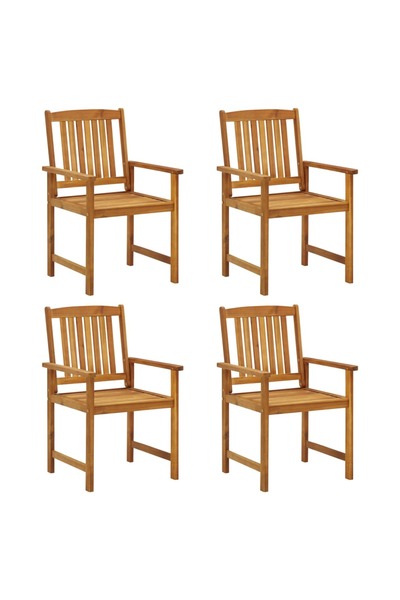 Concept Scaune de regizor, 4 buc., lemn masiv de acacia