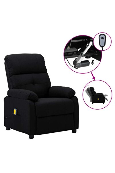 Concept Ηλεκτρική ανακλινόμενη πολυθρόνα μασάζ, μαύρη, υφασμάτινη