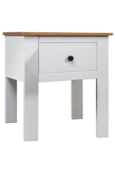 Concept Noptieră, alb, 46 x 40 x 57 cm, lemn de pin, gama Panama