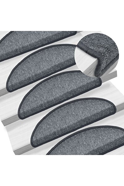 Concept Πατάκια σκαλοπατιών, 15 τεμ., σκούρο γκρι, 65x24x4 cm