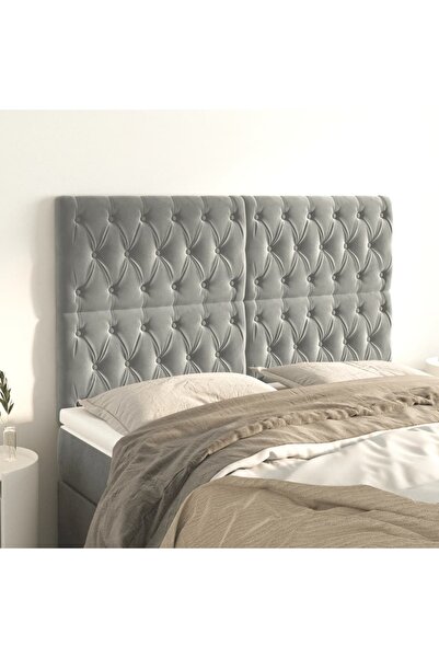 Concept Tăblii de pat, 4 buc, gri deschis, 72x7x78/88 cm, catifea