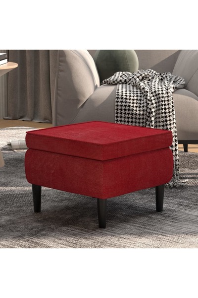 Concept Καρέκλα με ξύλινα πόδια, κόκκινο του κρασιού, Βελούδο