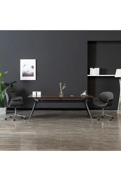 Concept Scaune de bucătărie pivotante, 2 buc., gri, material textil