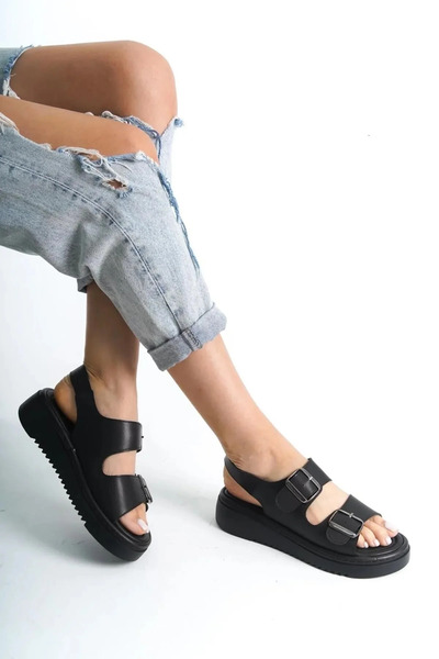 Walkenzo Fncy-602 Daily Women's Double Buckled Comfortable Sandals