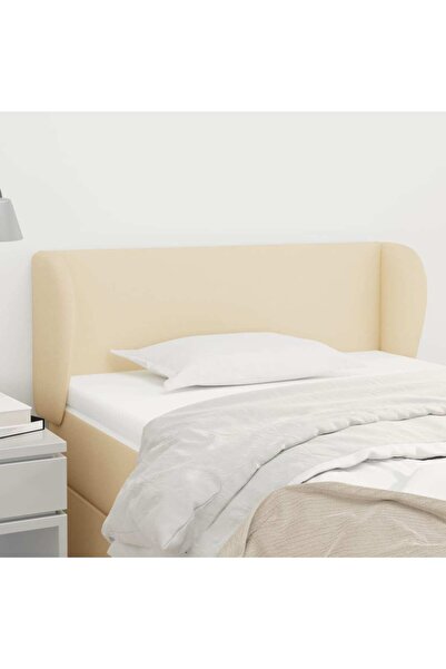 Concept Tăblie de pat cu aripioare crem 83x23x78/88 cm material textil