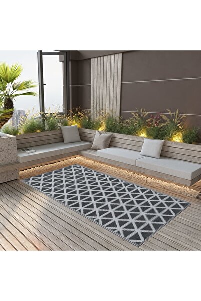 Concept Covor de exterior, negru, 80x150 cm, PP