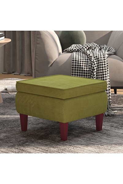 Concept Καρέκλα με ξύλινα πόδια, ανοιχτό πράσινο, Βελούδο