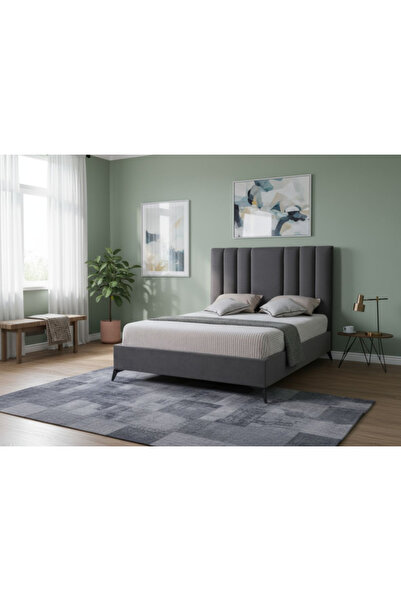 MarketMob Pat Deja Vu 180x200 cm , catifea, gri, cu somieră inclusă