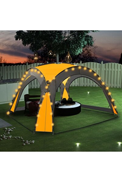 Concept Cort petrecere cu LED 4 pereți laterali, galben, 3,6x3,6x2,3 m