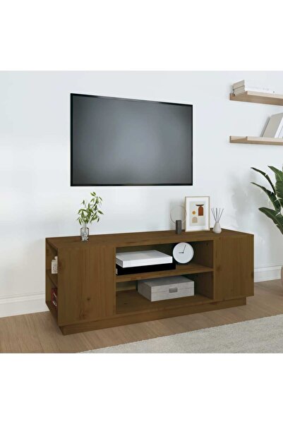 Concept Comodă TV, maro miere, 110x35x40,5 cm, lemn masiv de pin