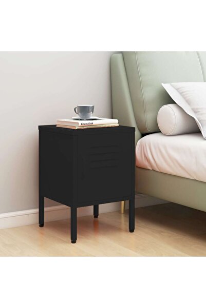 Concept Κομοδίνο, μαύρο, ατσάλι 35x35x51 cm